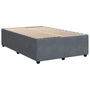 Κρεβάτι Boxspring με Στρώμα Σκούρο Γκρι 120x190 εκ. Βελούδινο