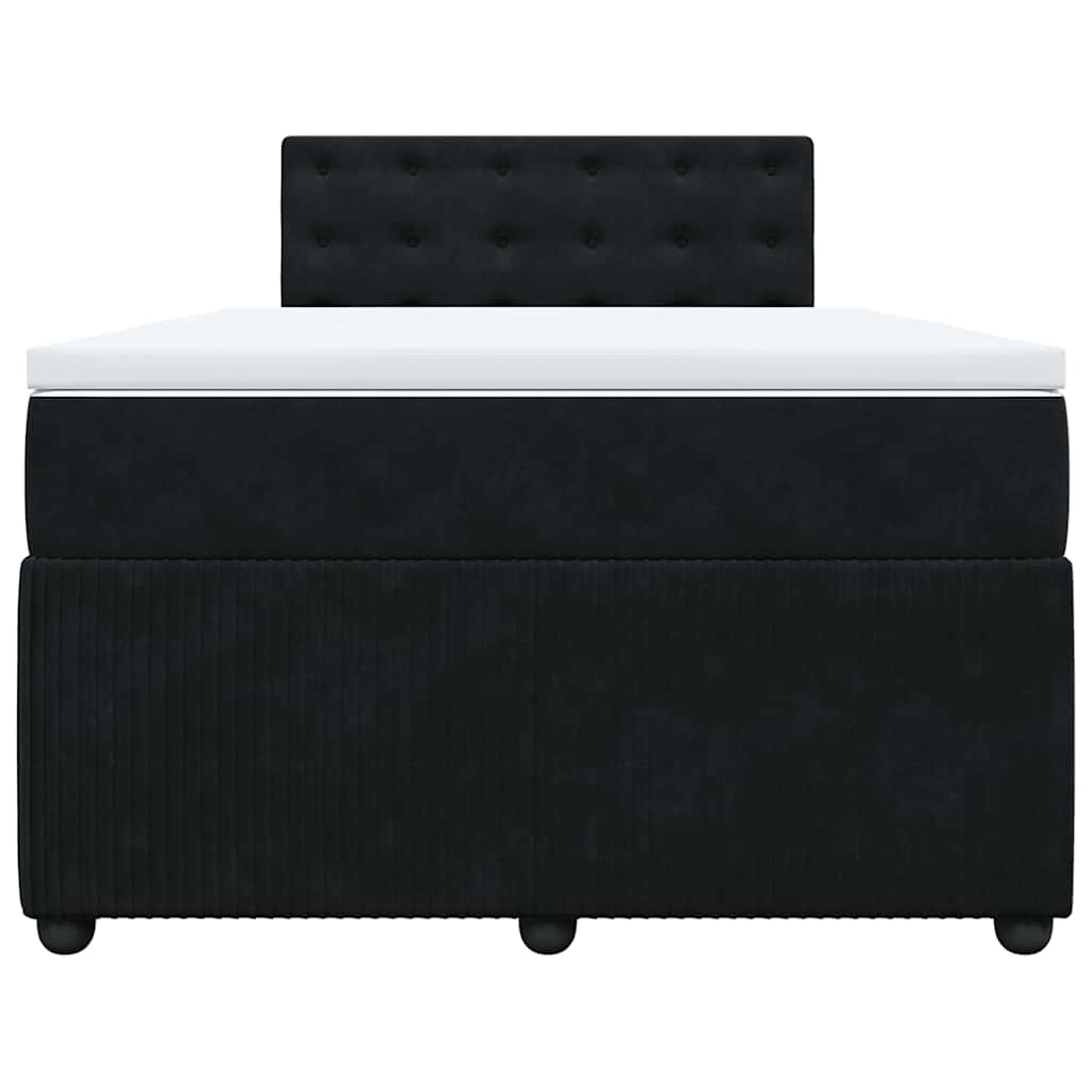 Κρεβάτι Boxspring με Στρώμα Μαύρο 120x190 εκ. Βελούδινο
