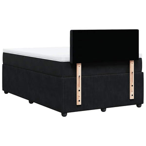 Κρεβάτι Boxspring με Στρώμα Μαύρο 120x190 εκ. Βελούδινο