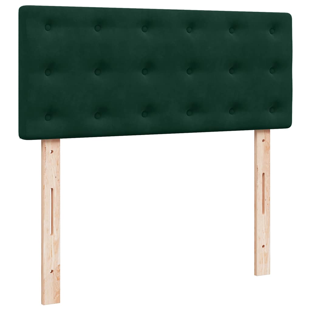 Κρεβάτι Boxspring με Στρώμα Σκούρο Πράσινο 120x190εκ. Βελούδινο - Pakobazaar