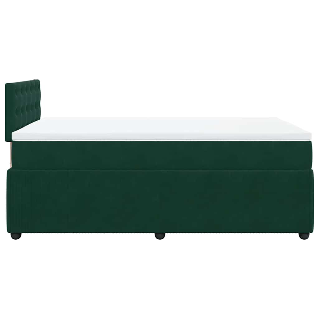 Κρεβάτι Boxspring με Στρώμα Σκούρο Πράσινο 120x190εκ. Βελούδινο - Pakobazaar