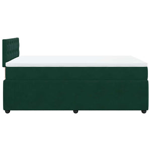 Κρεβάτι Boxspring με Στρώμα Σκούρο Πράσινο 120x190εκ. Βελούδινο - Pakobazaar