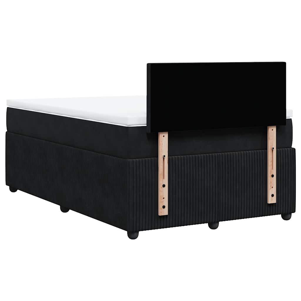 Κρεβάτι Boxspring με Στρώμα Μαύρο 120 x 200 εκ. Βελούδινο - Pakobazaar