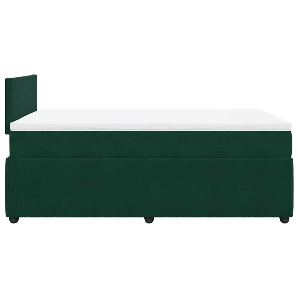 Κρεβάτι Boxspring με Στρώμα Σκούρο Πράσινο 120x200εκ. Βελούδινο - Pakobazaar