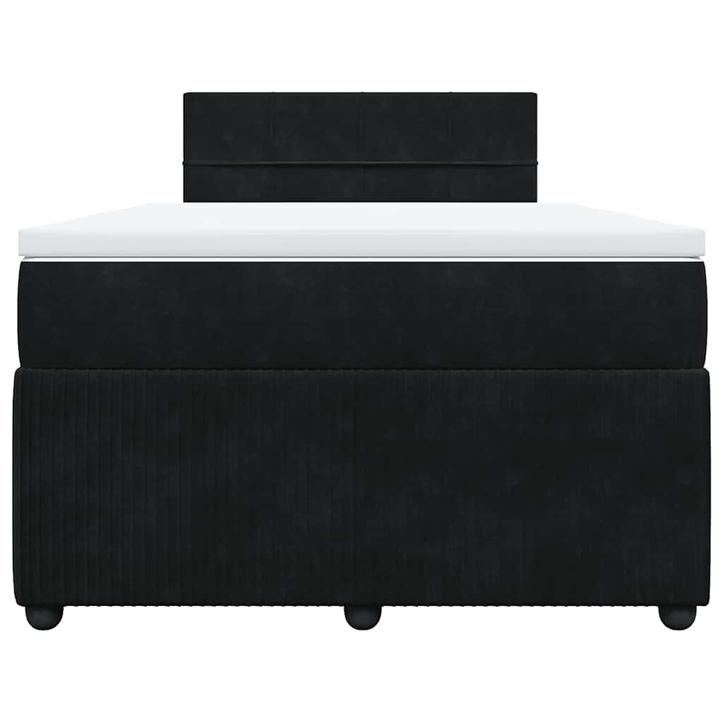 Κρεβάτι Boxspring με Στρώμα Μαύρο 120 x 200 εκ. Βελούδινο
