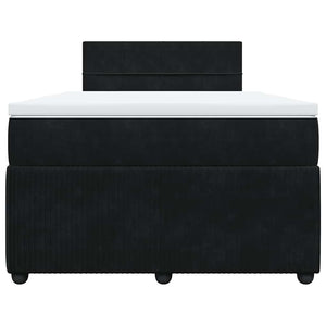Κρεβάτι Boxspring με Στρώμα Μαύρο 120 x 200 εκ. Βελούδινο