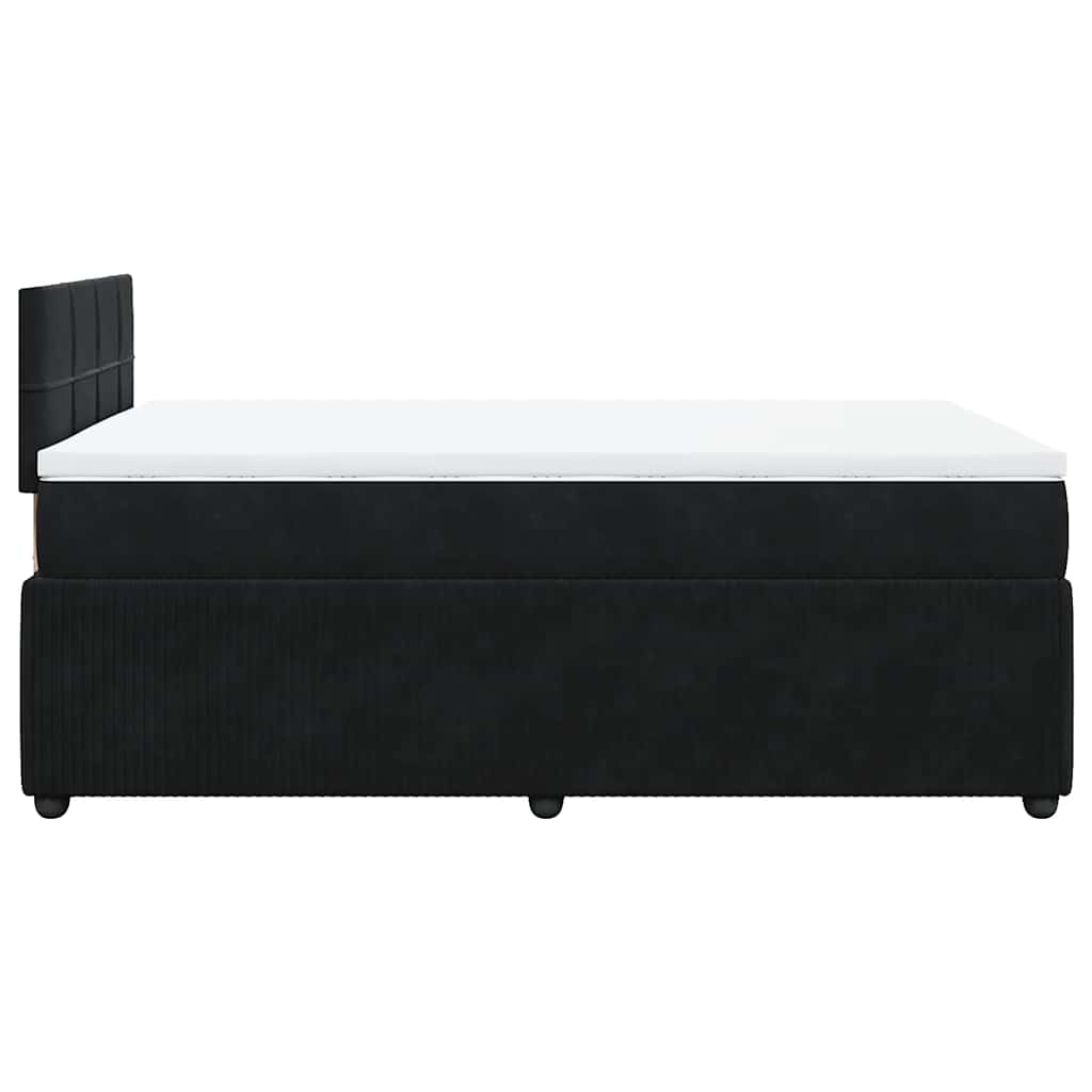 Κρεβάτι Boxspring με Στρώμα Μαύρο 120 x 200 εκ. Βελούδινο