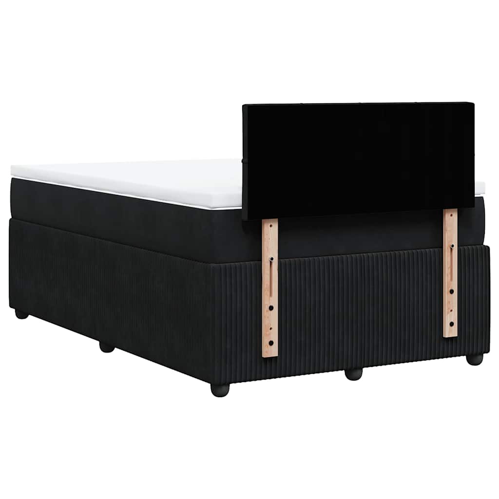 Κρεβάτι Boxspring με Στρώμα Μαύρο 120 x 200 εκ. Βελούδινο