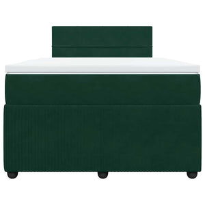Κρεβάτι Boxspring με Στρώμα Σκούρο Πράσινο 120x200εκ. Βελούδινο - Pakobazaar