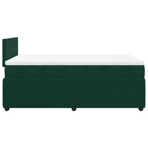 Κρεβάτι Boxspring με Στρώμα Σκούρο Πράσινο 120x200εκ. Βελούδινο - Pakobazaar