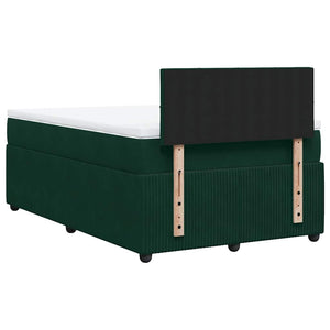 Κρεβάτι Boxspring με Στρώμα Σκούρο Πράσινο 120x200εκ. Βελούδινο - Pakobazaar