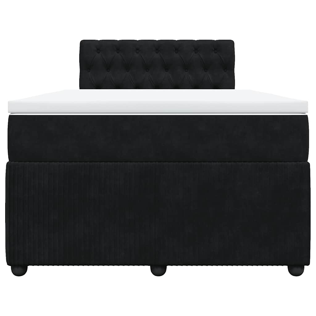 Κρεβάτι Boxspring με Στρώμα Μαύρο 120 x 200 εκ. Βελούδινο