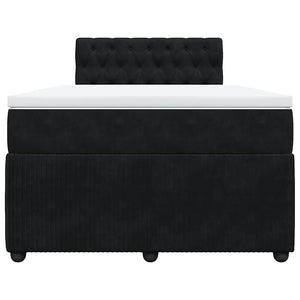 Κρεβάτι Boxspring με Στρώμα Μαύρο 120 x 200 εκ. Βελούδινο