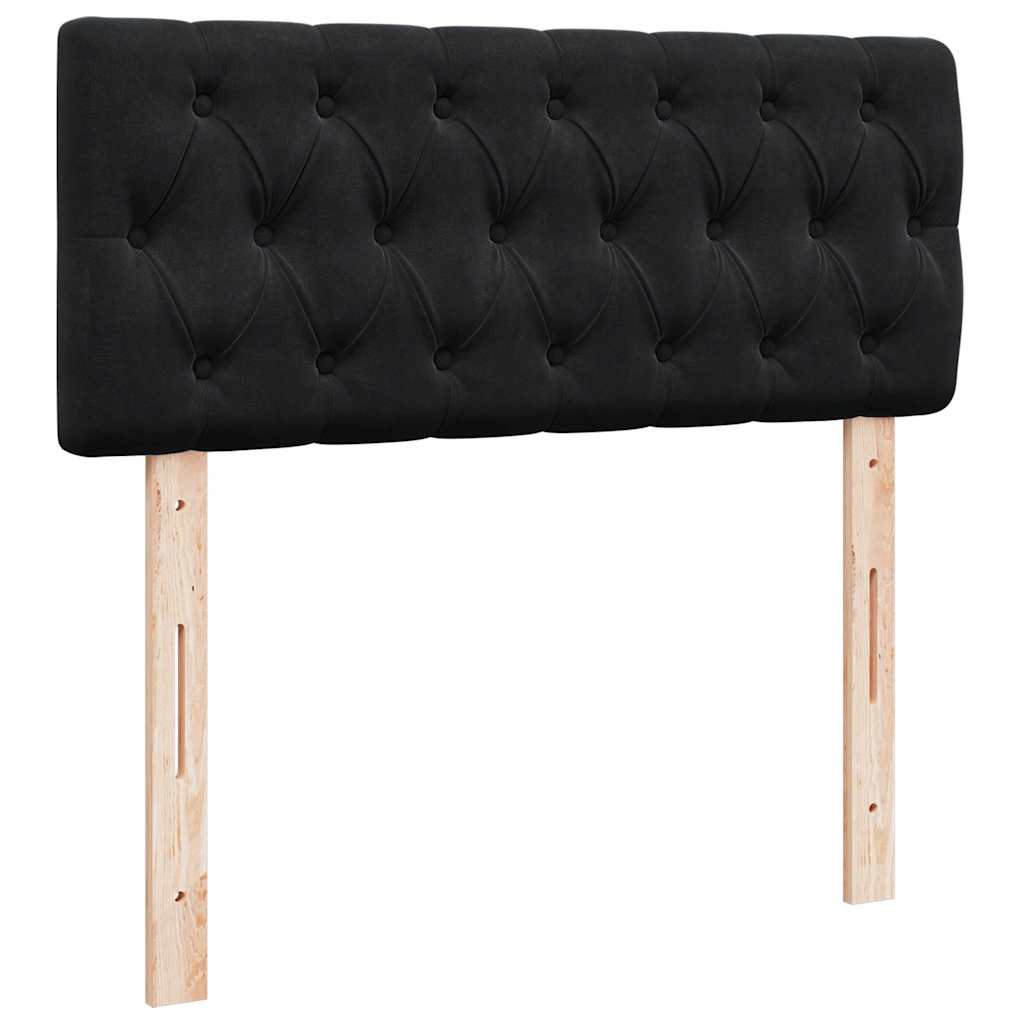 Κρεβάτι Boxspring με Στρώμα Μαύρο 120 x 200 εκ. Βελούδινο