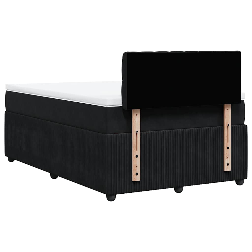 Κρεβάτι Boxspring με Στρώμα Μαύρο 120 x 200 εκ. Βελούδινο