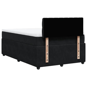 Κρεβάτι Boxspring με Στρώμα Μαύρο 120 x 200 εκ. Βελούδινο