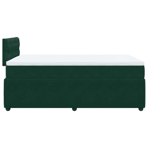 Κρεβάτι Boxspring με Στρώμα Σκούρο Πράσινο 120x200εκ. Βελούδινο - Pakobazaar
