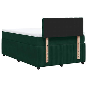 Κρεβάτι Boxspring με Στρώμα Σκούρο Πράσινο 120x200εκ. Βελούδινο - Pakobazaar