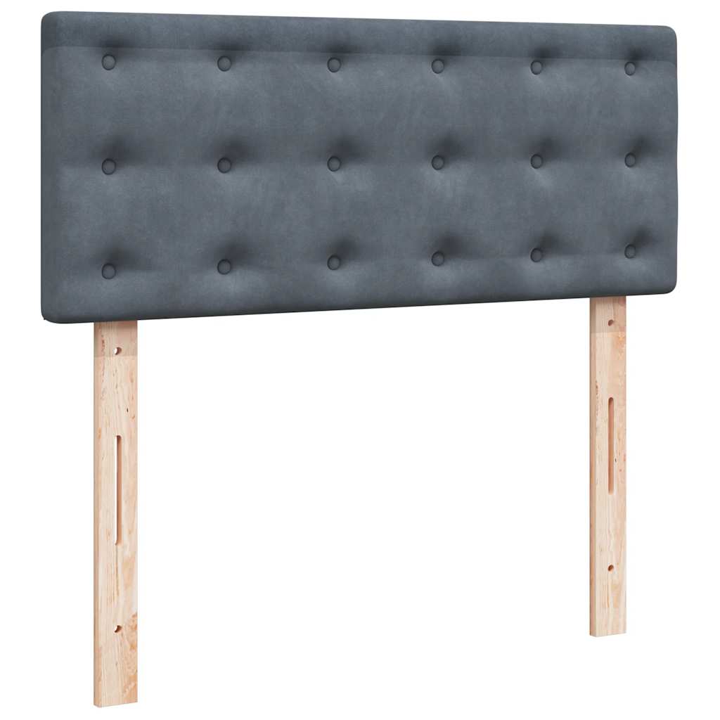 Κρεβάτι Boxspring με Στρώμα Σκούρο Γκρι 120x200 εκ. Βελούδινο - Pakobazaar