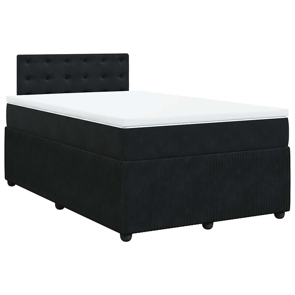 Κρεβάτι Boxspring με Στρώμα Μαύρο 120 x 200 εκ. Βελούδινο - Pakobazaar