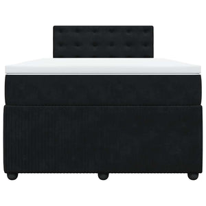 Κρεβάτι Boxspring με Στρώμα Μαύρο 120 x 200 εκ. Βελούδινο - Pakobazaar