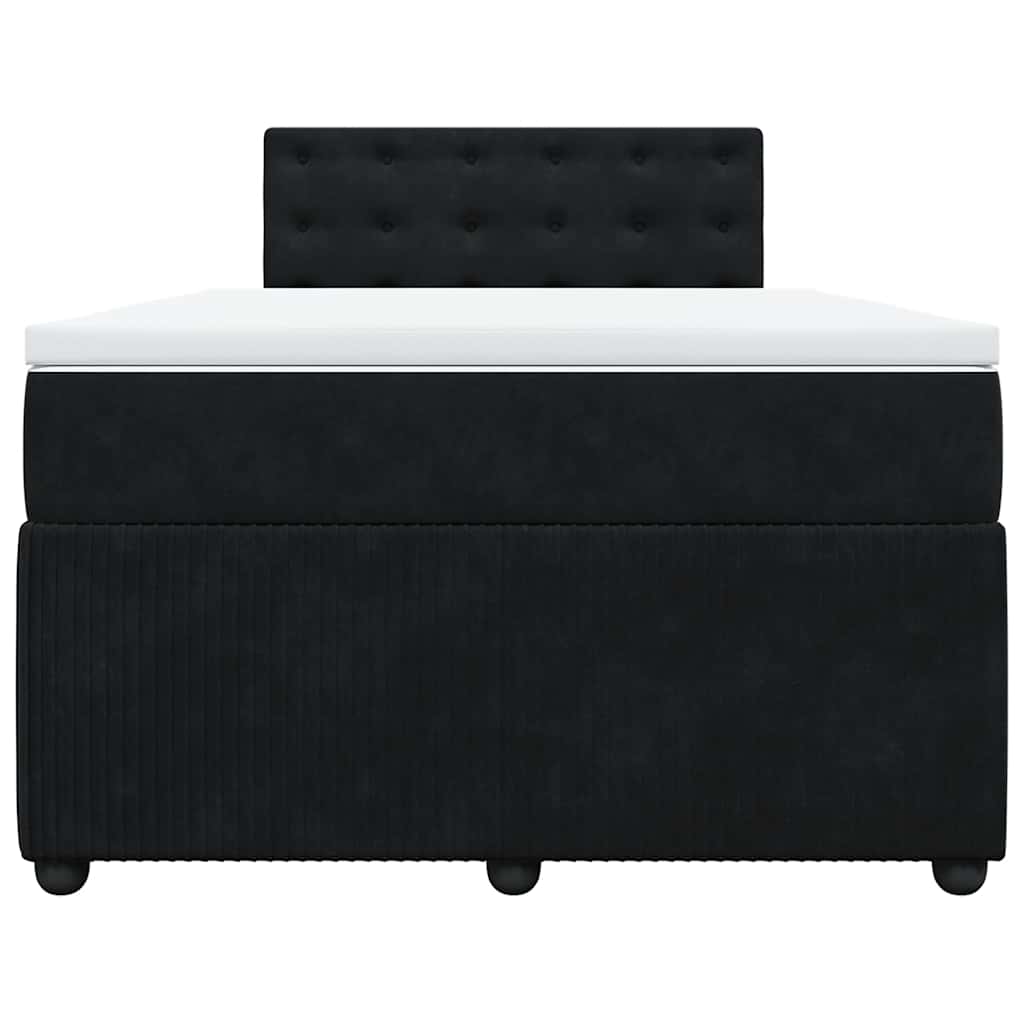 Κρεβάτι Boxspring με Στρώμα Μαύρο 120 x 200 εκ. Βελούδινο - Pakobazaar