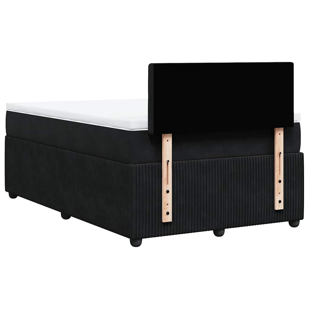 Κρεβάτι Boxspring με Στρώμα Μαύρο 120 x 200 εκ. Βελούδινο - Pakobazaar