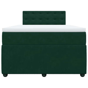 Κρεβάτι Boxspring με Στρώμα Σκούρο Πράσινο 120x200εκ. Βελούδινο - Pakobazaar