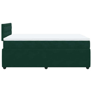 Κρεβάτι Boxspring με Στρώμα Σκούρο Πράσινο 120x200εκ. Βελούδινο - Pakobazaar