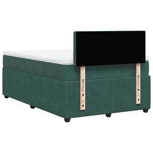 Κρεβάτι Boxspring με Στρώμα Σκούρο Πράσινο 120x200εκ. Βελούδινο - Pakobazaar