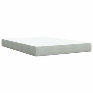 Κρεβάτι Boxspring με Στρώμα Ανοιχτό Γκρι 140x190 εκ. Βελούδινο