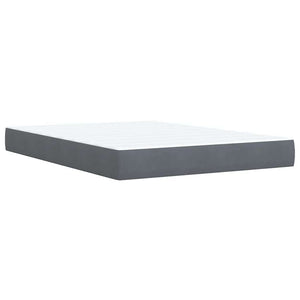 Κρεβάτι Boxspring με Στρώμα Σκούρο Γκρι 140x190 εκ. Βελούδινο - Pakobazaar