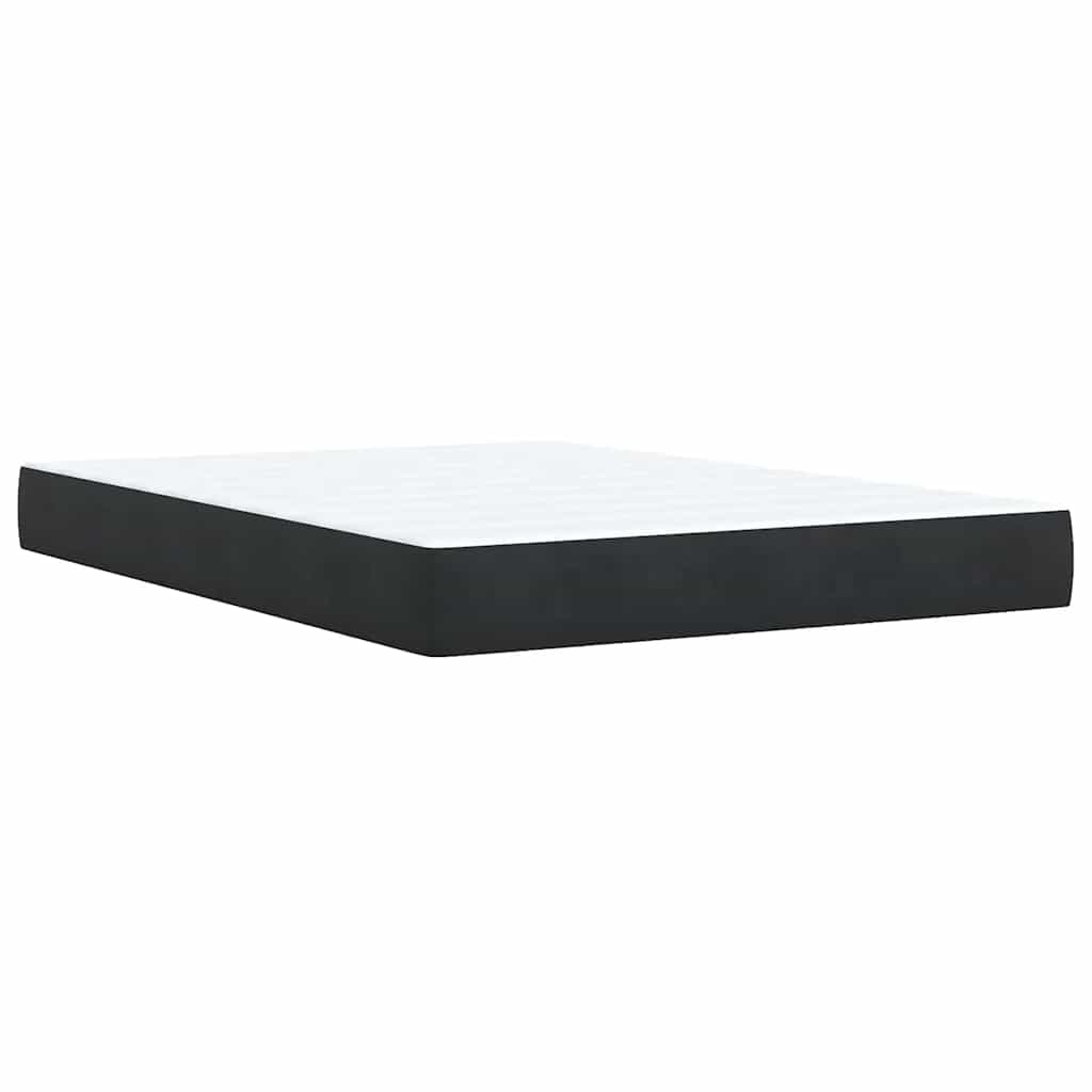 Κρεβάτι Boxspring με Στρώμα Μαύρο 140x190 εκ. Βελούδινο - Pakobazaar
