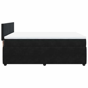 Κρεβάτι Boxspring με Στρώμα Μαύρο 140x190 εκ. Βελούδινο - Pakobazaar