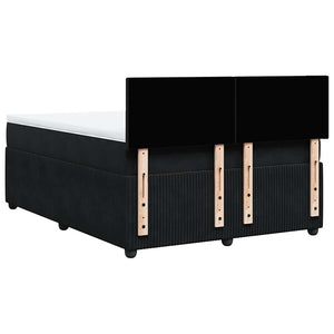Κρεβάτι Boxspring με Στρώμα Μαύρο 140x190 εκ. Βελούδινο - Pakobazaar