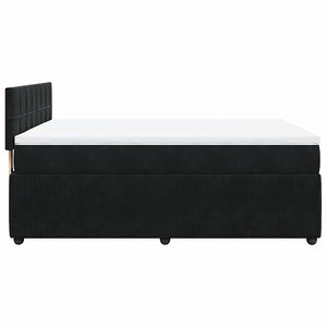 Κρεβάτι Boxspring με Στρώμα Μαύρο 140x190 εκ. Βελούδινο - Pakobazaar