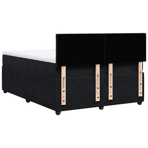 Κρεβάτι Boxspring με Στρώμα Μαύρο 140x190 εκ. Βελούδινο - Pakobazaar