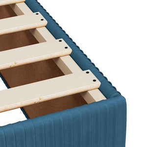 Κρεβάτι Boxspring με Στρώμα Μπλε 140x190 εκ. Βελούδινο - Pakobazaar