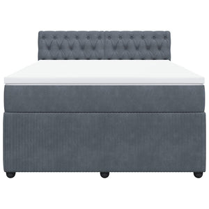 Κρεβάτι Boxspring με Στρώμα Σκούρο Γκρι 140x190 εκ. Βελούδινο