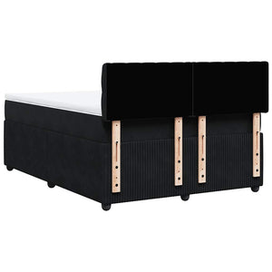 Κρεβάτι Boxspring με Στρώμα Μαύρο 140x190 εκ. Βελούδινο - Pakobazaar
