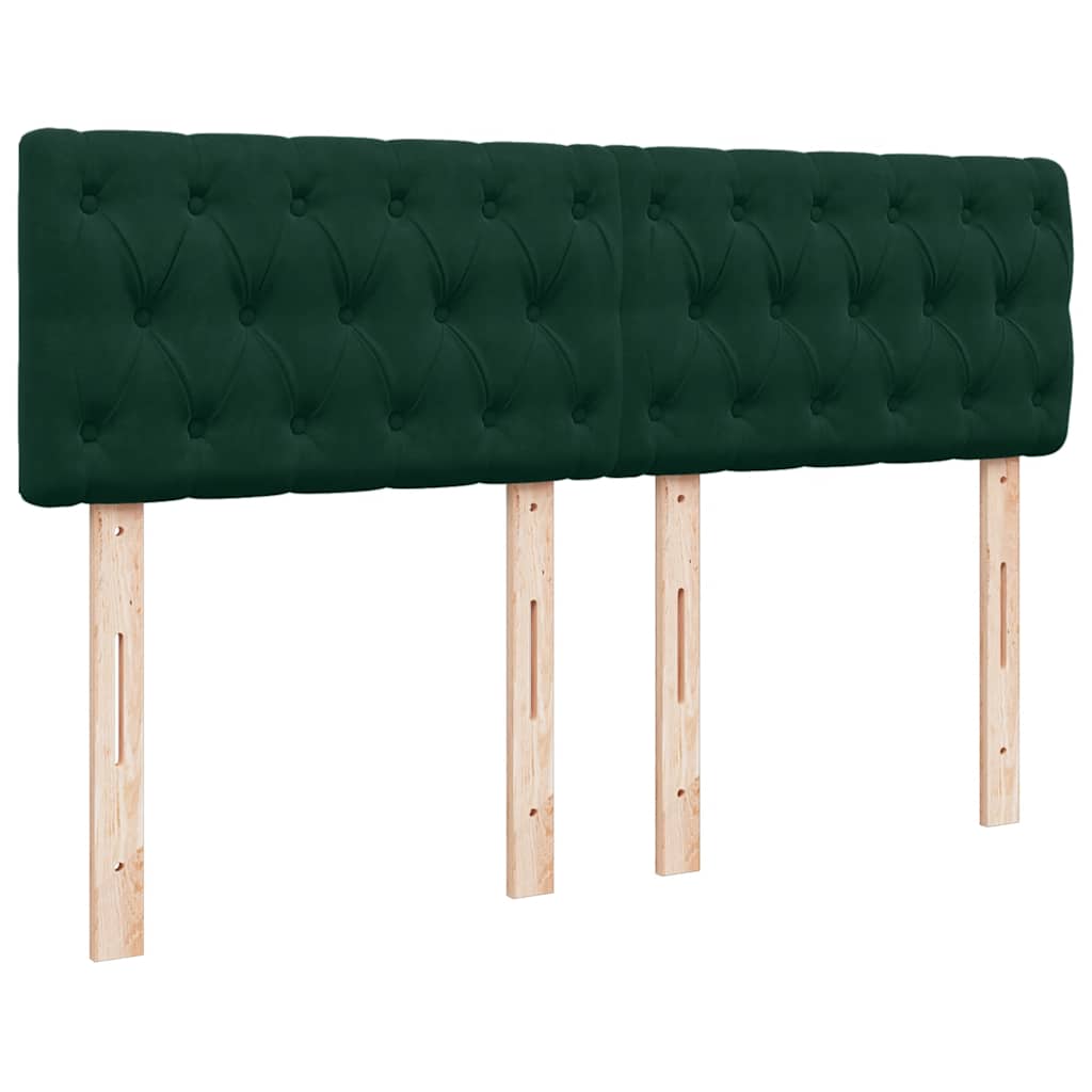 Κρεβάτι Boxspring με Στρώμα Σκούρο Πράσινο 140x190εκ. Βελούδινο