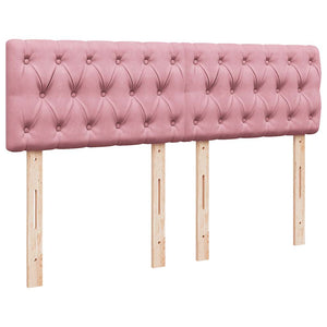 Κρεβάτι Boxspring με Στρώμα Ροζ 140x190 εκ. Βελούδινο - Pakobazaar