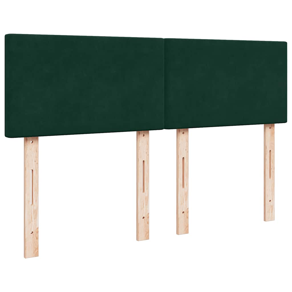 Κρεβάτι Boxspring με Στρώμα Σκούρο Πράσινο 140x200εκ. Βελούδινο - Pakobazaar