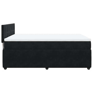 Κρεβάτι Boxspring με Στρώμα Μαύρο 140x200 εκ. Βελούδινο - Pakobazaar