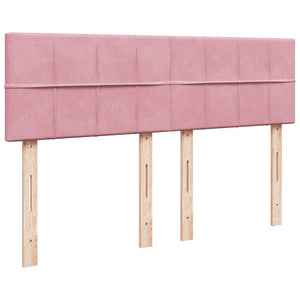 Κρεβάτι Boxspring με Στρώμα Ροζ 140x200 εκ. Βελούδινο - Pakobazaar