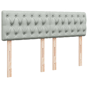 Κρεβάτι Boxspring με Στρώμα Ανοιχτό Γκρι 140x200 εκ. Βελούδινο