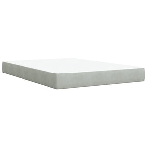 Κρεβάτι Boxspring με Στρώμα Ανοιχτό Γκρι 140x200 εκ. Βελούδινο