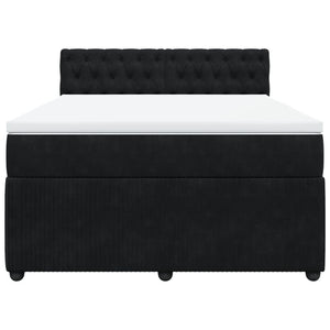 Κρεβάτι Boxspring με Στρώμα Μαύρο 140x200 εκ. Βελούδινο - Pakobazaar
