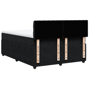 Κρεβάτι Boxspring με Στρώμα Μαύρο 140x200 εκ. Βελούδινο - Pakobazaar