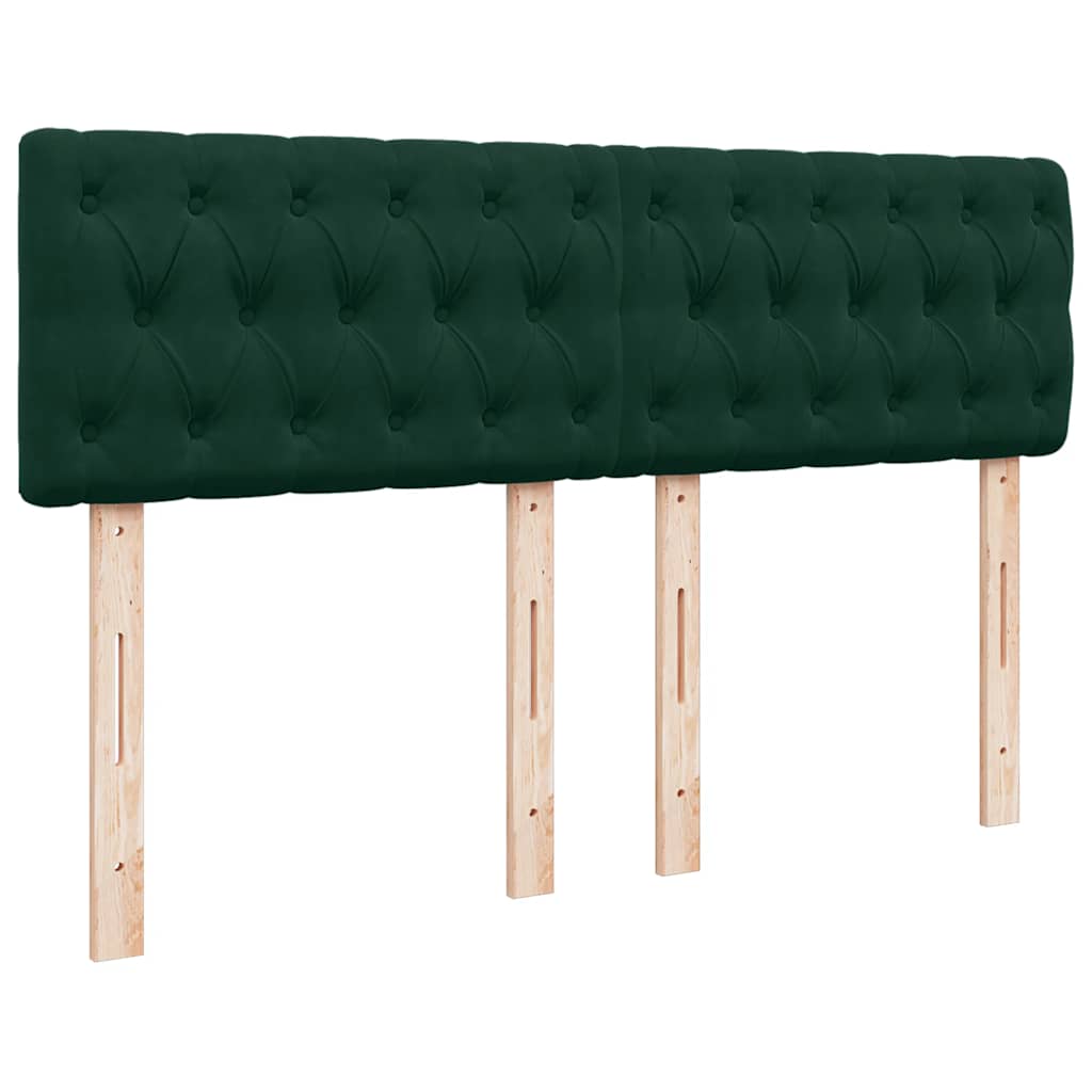 Κρεβάτι Boxspring με Στρώμα Σκούρο Πράσινο 140x200εκ. Βελούδινο - Pakobazaar